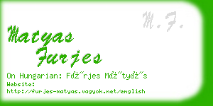 matyas furjes business card